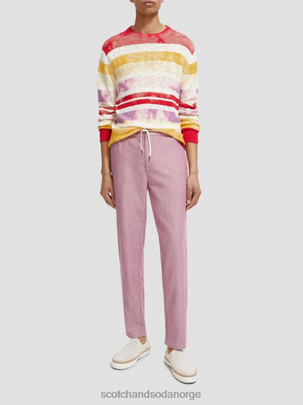 menn warren jogger i linblanding med rett ben påskelilje N40XD475 klær Scotch & Soda