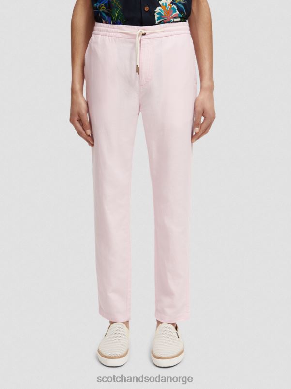 menn warren jogger i linblanding med rett ben rose N40XD476 klær Scotch & Soda