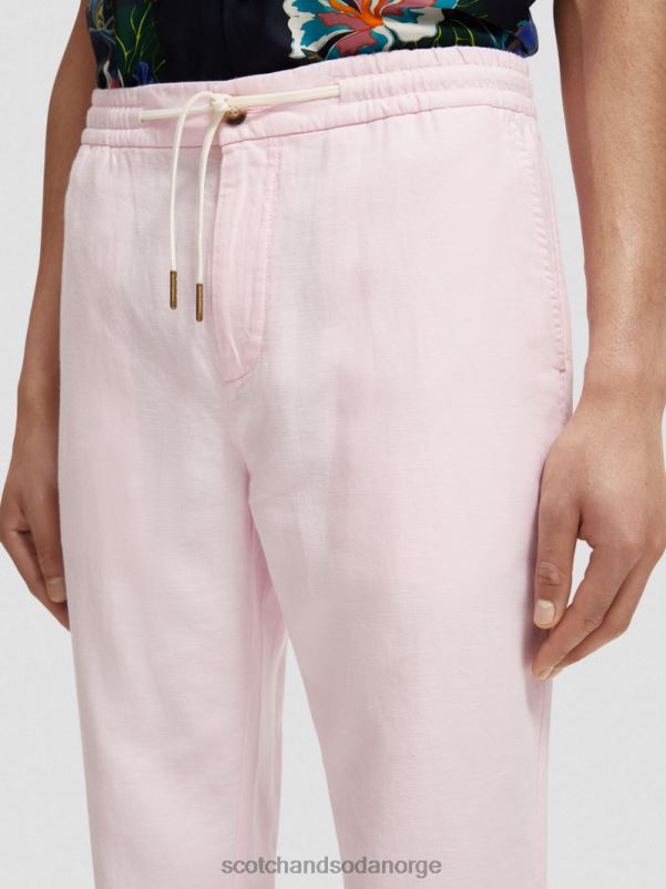 menn warren jogger i linblanding med rett ben rose N40XD476 klær Scotch & Soda