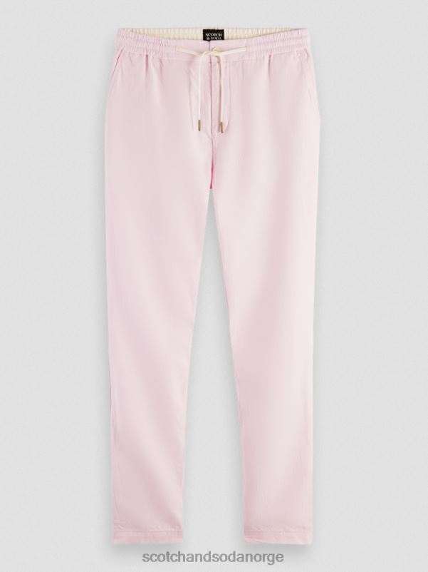 menn warren jogger i linblanding med rett ben rose N40XD476 klær Scotch & Soda