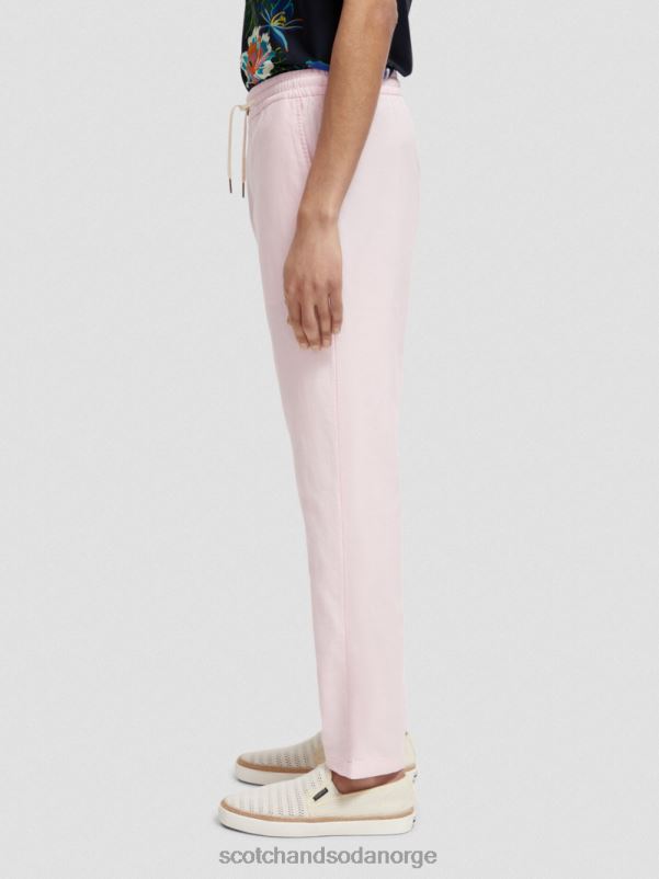 menn warren jogger i linblanding med rett ben rose N40XD476 klær Scotch & Soda