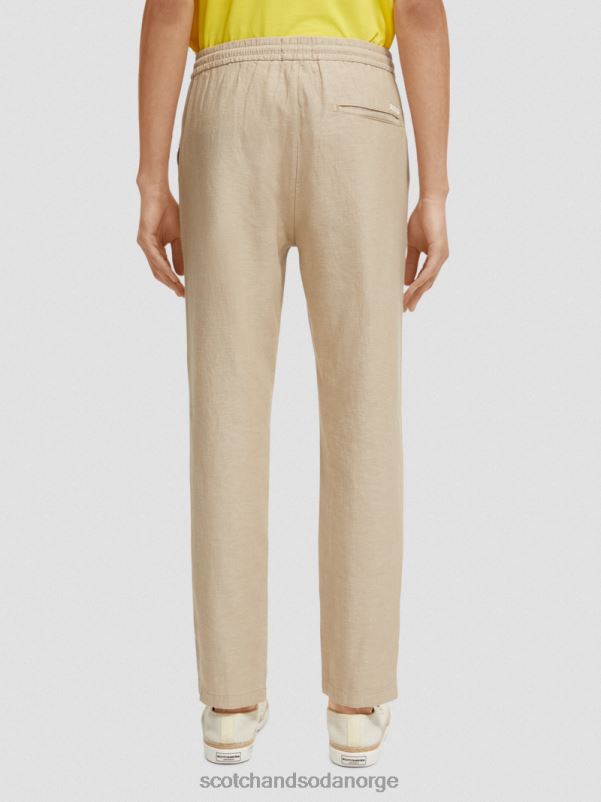 menn warren jogger i linblanding med rett ben sand N40XD473 klær Scotch & Soda