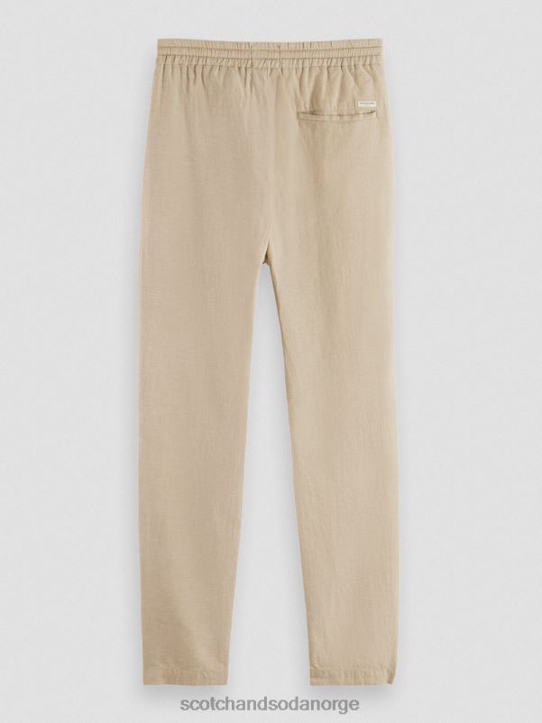 menn warren jogger i linblanding med rett ben sand N40XD473 klær Scotch & Soda