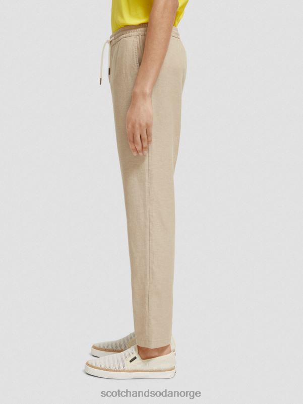 menn warren jogger i linblanding med rett ben sand N40XD473 klær Scotch & Soda