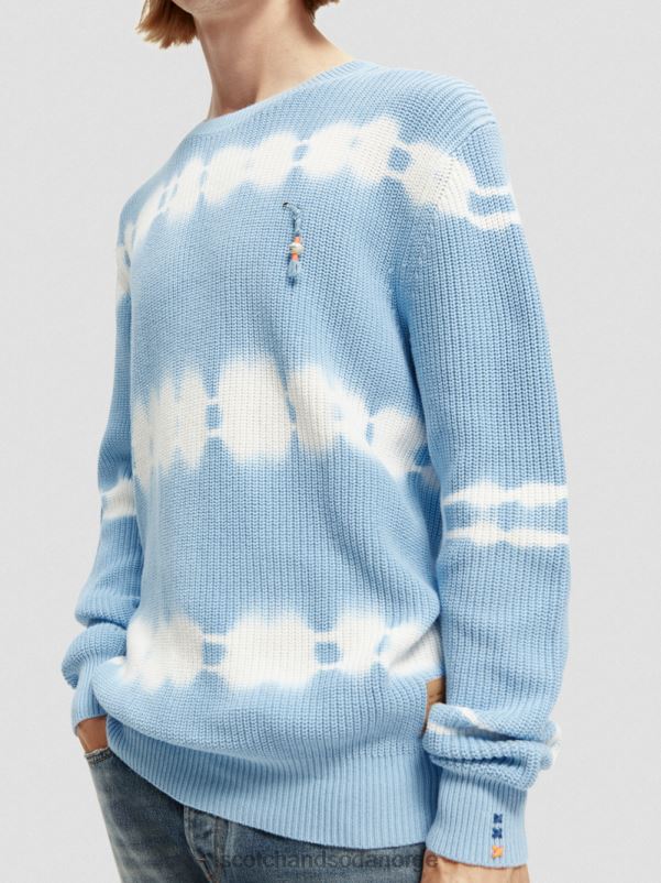 menn chunky-strikket tie-dye økologisk genser kombo a N40XD647 klær Scotch & Soda