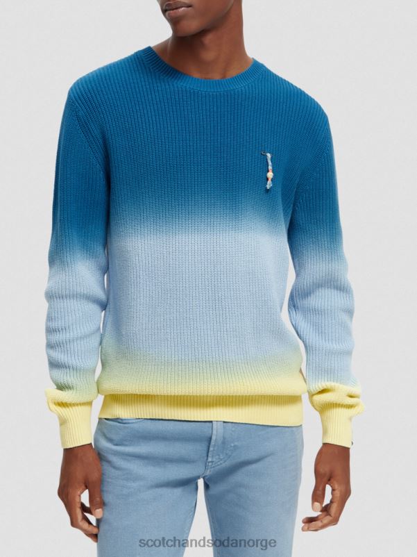 menn chunky-strikket tie-dye økologisk genser kombo d N40XD648 klær Scotch & Soda