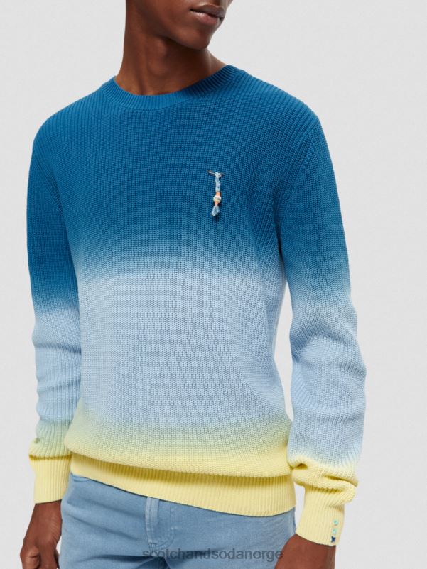 menn chunky-strikket tie-dye økologisk genser kombo d N40XD648 klær Scotch & Soda
