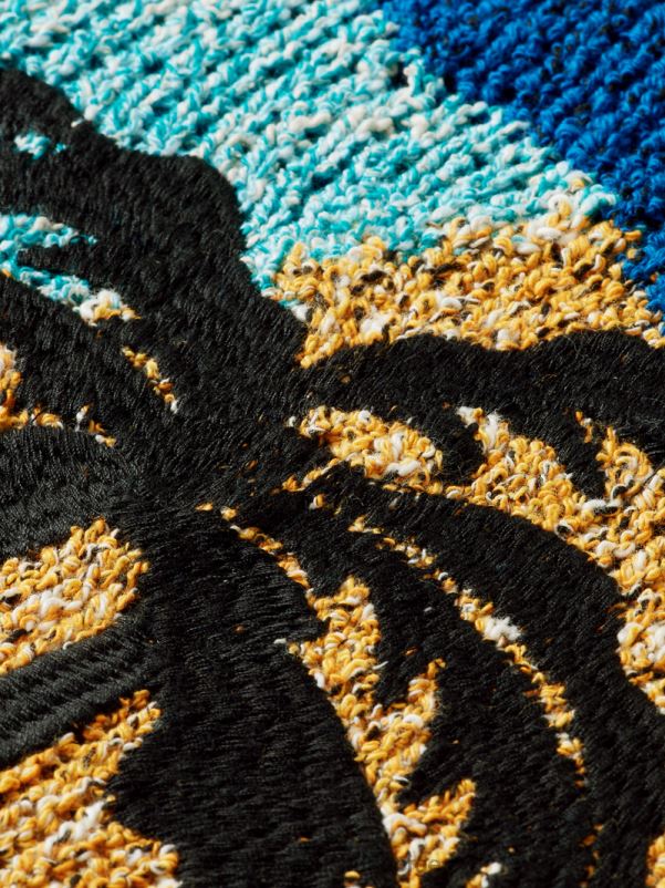 menn colour-block artwork genser med rund hals flere palmer N40XD655 klær Scotch & Soda