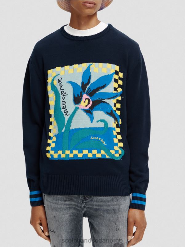 menn intarsia kunstverk økologisk genser kombo a N40XD641 klær Scotch & Soda