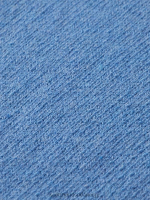 menn kontraststrimmet kashmirgenser med rund hals himmel melange N40XD638 klær Scotch & Soda