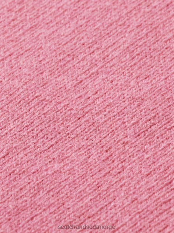 menn kontraststrimmet kashmirgenser med rund hals rosa melange N40XD639 klær Scotch & Soda