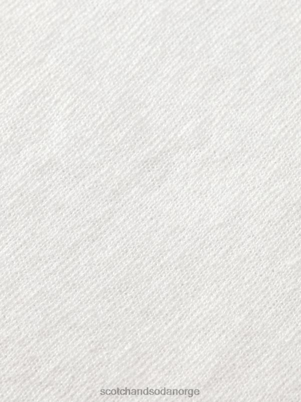menn lin-blandet genser med rund hals hvit N40XD652 klær Scotch & Soda