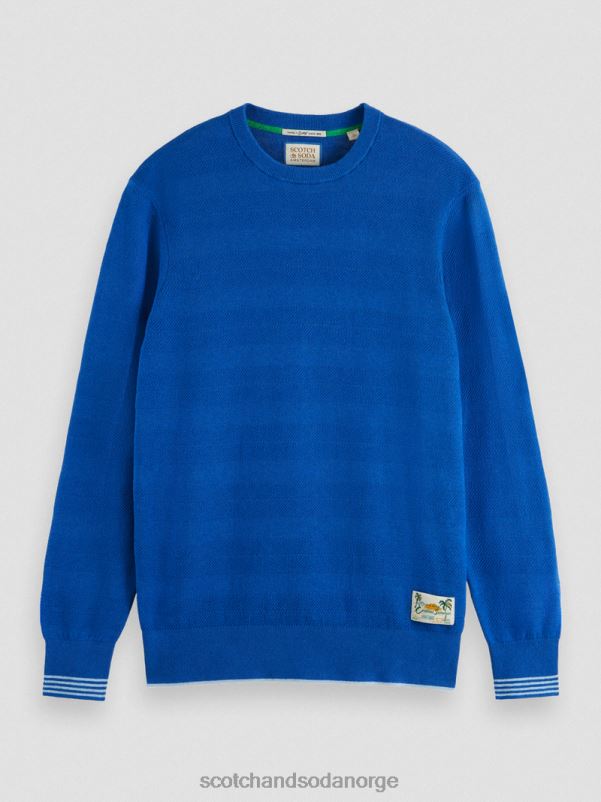 menn lin-blandet sweatshirt med rund hals elveblå N40XD658 klær Scotch & Soda