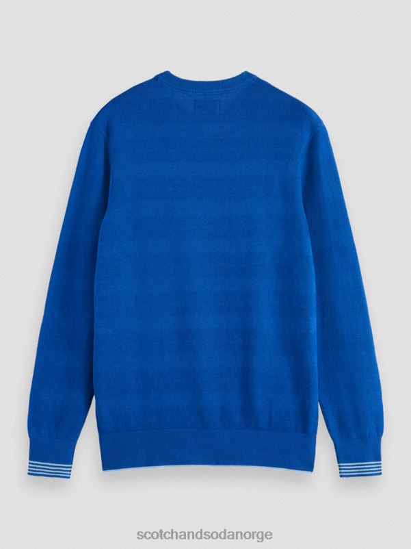 menn lin-blandet sweatshirt med rund hals elveblå N40XD658 klær Scotch & Soda