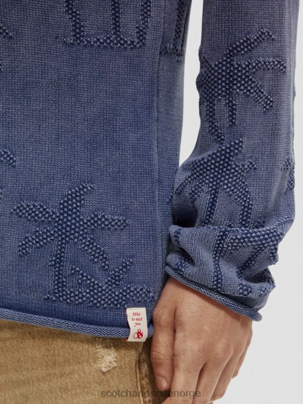 menn plaggfarget jacquardvevd genser kombo a N40XD636 klær Scotch & Soda