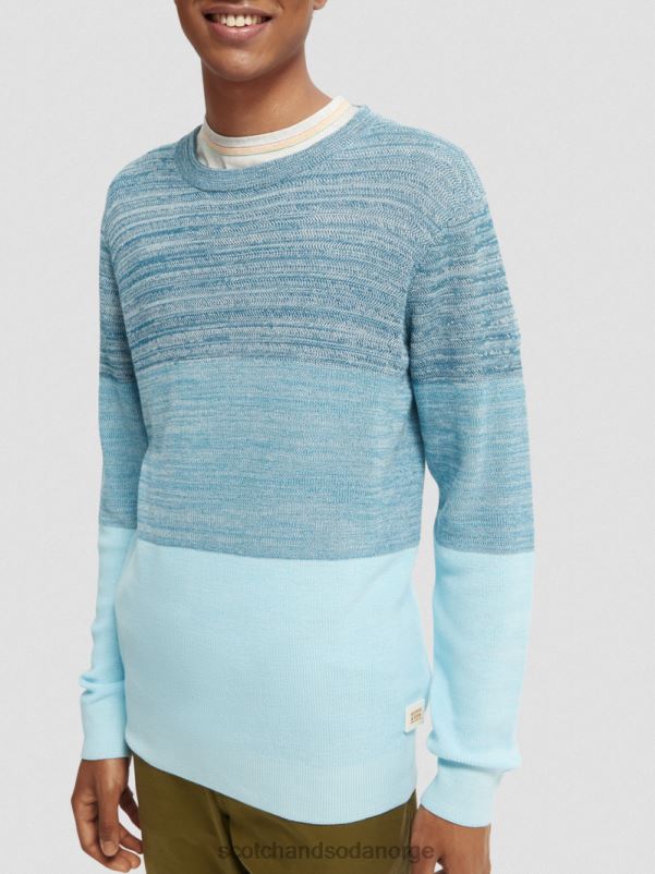 menn stripet strukturstrikket økologisk genser kombinasjon b N40XD656 klær Scotch & Soda