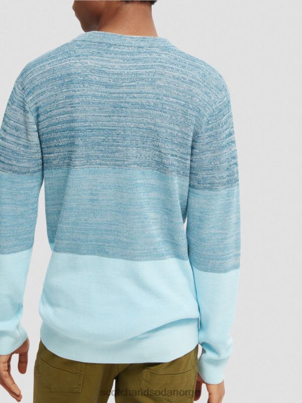 menn stripet strukturstrikket økologisk genser kombinasjon b N40XD656 klær Scotch & Soda