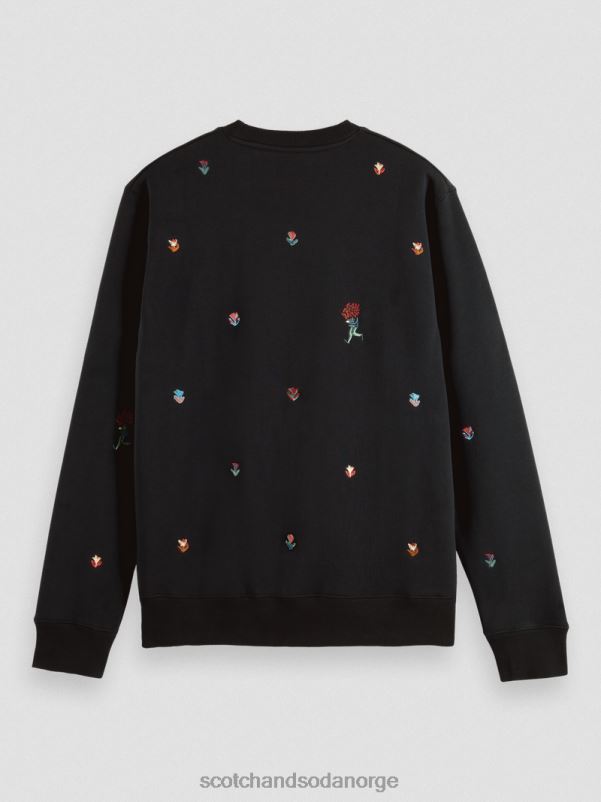 menn brodert felpa sweatshirt med rund hals kombo a N40XD505 klær Scotch & Soda