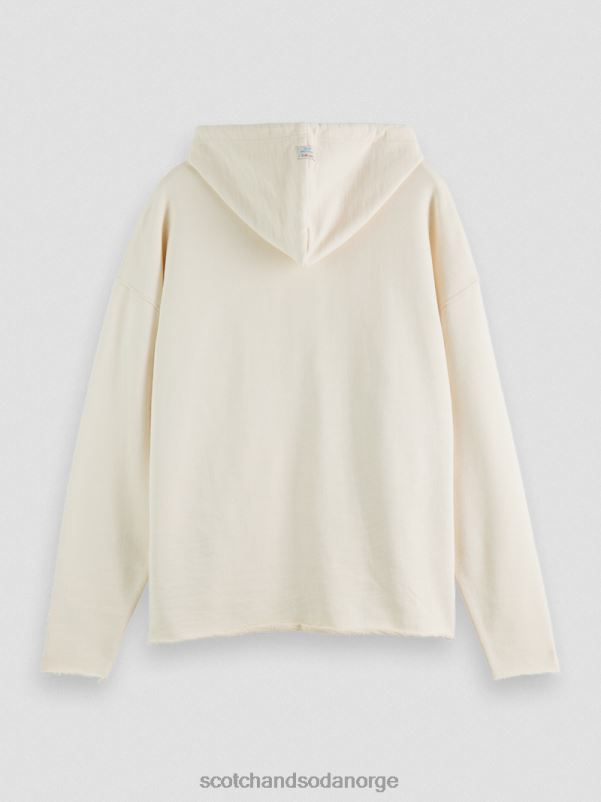 menn brodert kunstverk hettegenser i økologisk bomull off white N40XD512 klær Scotch & Soda