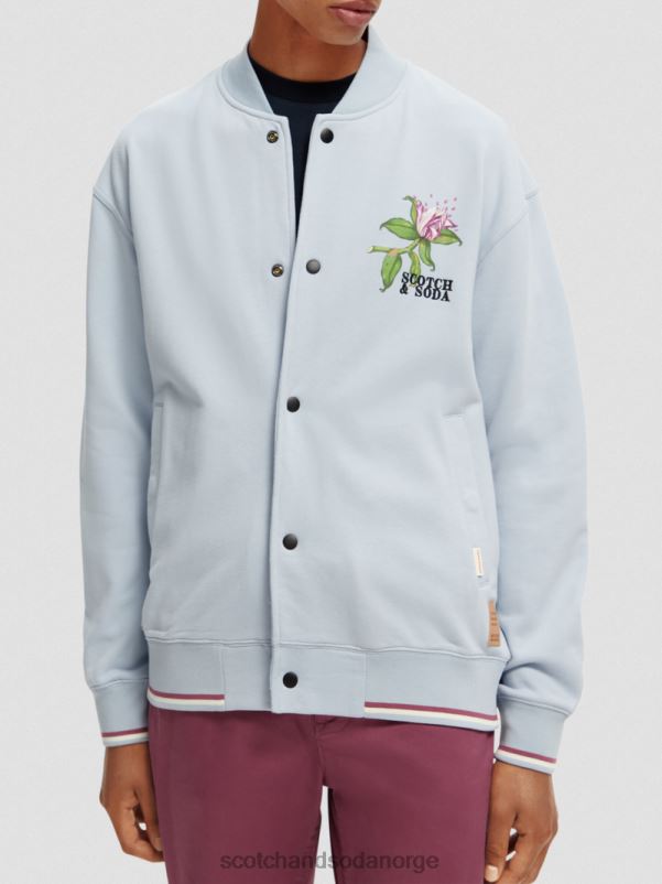 menn felpa artwork bombergenser lysegrå N40XD518 klær Scotch & Soda