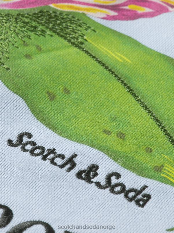 menn felpa artwork bombergenser lysegrå N40XD518 klær Scotch & Soda