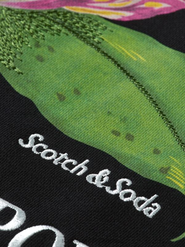 menn felpa artwork bombergenser svart N40XD519 klær Scotch & Soda