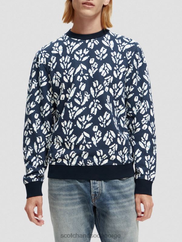 menn genser i økologisk bomull med rund hals kombinasjon f N40XD525 klær Scotch & Soda