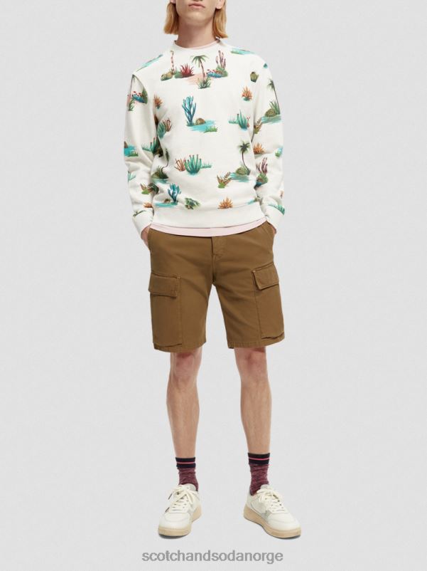 menn genser i økologisk bomull med rund hals kombo d N40XD522 klær Scotch & Soda