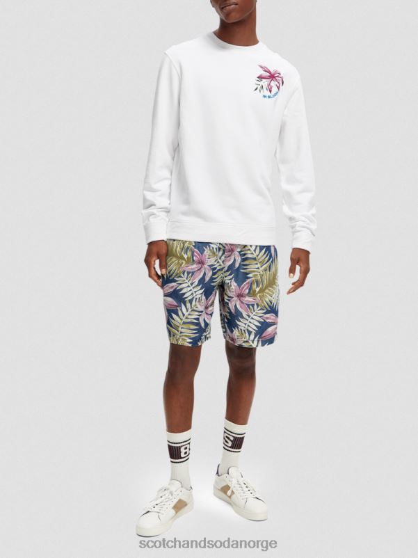 menn kunstverk sweatshirt i økologisk bomull hvit N40XD535 klær Scotch & Soda