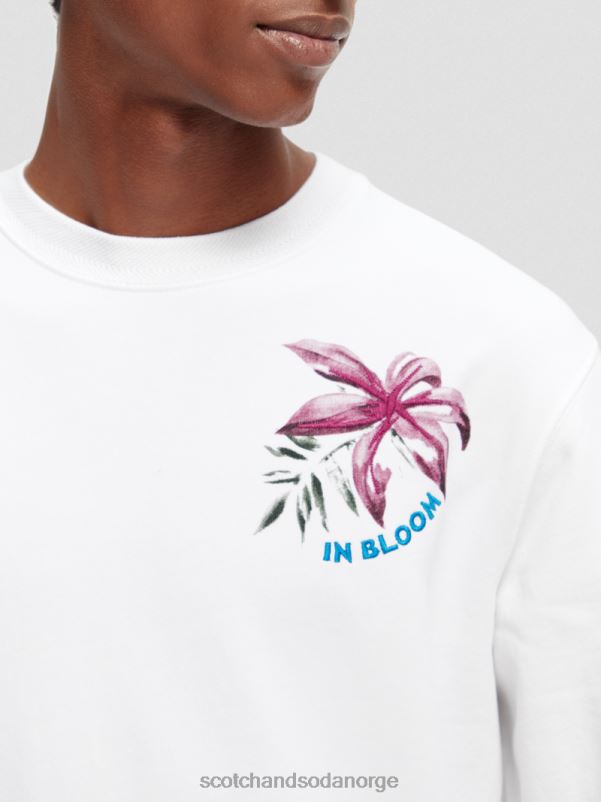 menn kunstverk sweatshirt i økologisk bomull hvit N40XD535 klær Scotch & Soda