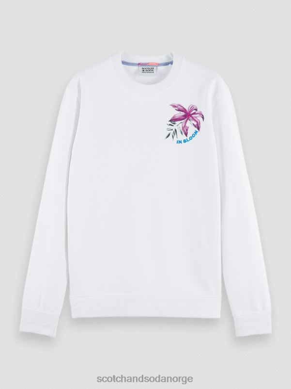 menn kunstverk sweatshirt i økologisk bomull hvit N40XD535 klær Scotch & Soda