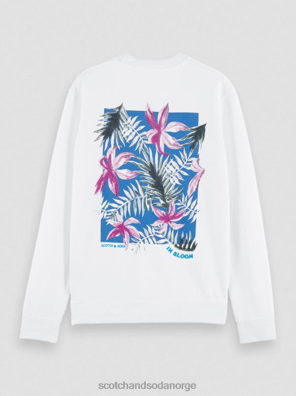 menn kunstverk sweatshirt i økologisk bomull hvit N40XD535 klær Scotch & Soda