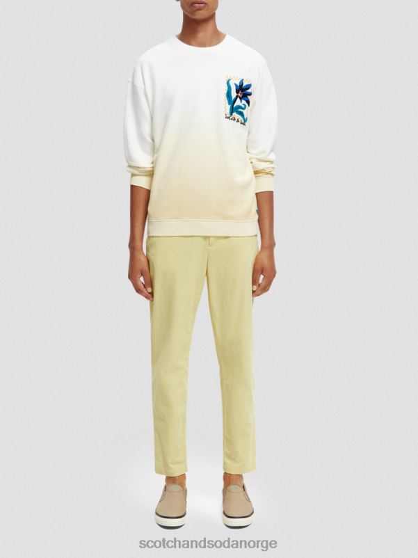 menn løstsittende genser med økologisk blomsterkunst hvit N40XD503 klær Scotch & Soda