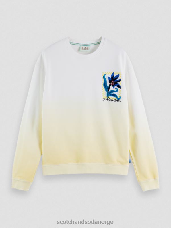 menn løstsittende genser med økologisk blomsterkunst hvit N40XD503 klær Scotch & Soda