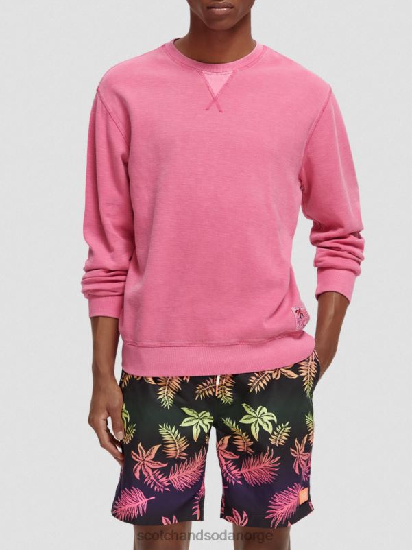 menn plaggfarget genser med rund hals cerise N40XD536 klær Scotch & Soda