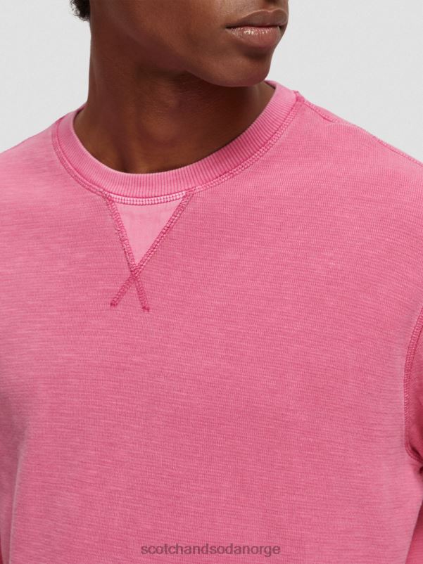 menn plaggfarget genser med rund hals cerise N40XD536 klær Scotch & Soda