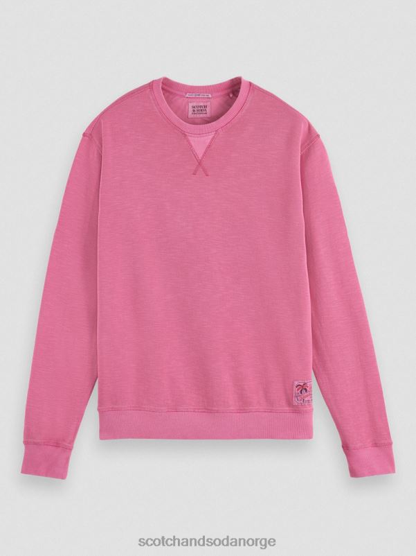 menn plaggfarget genser med rund hals cerise N40XD536 klær Scotch & Soda