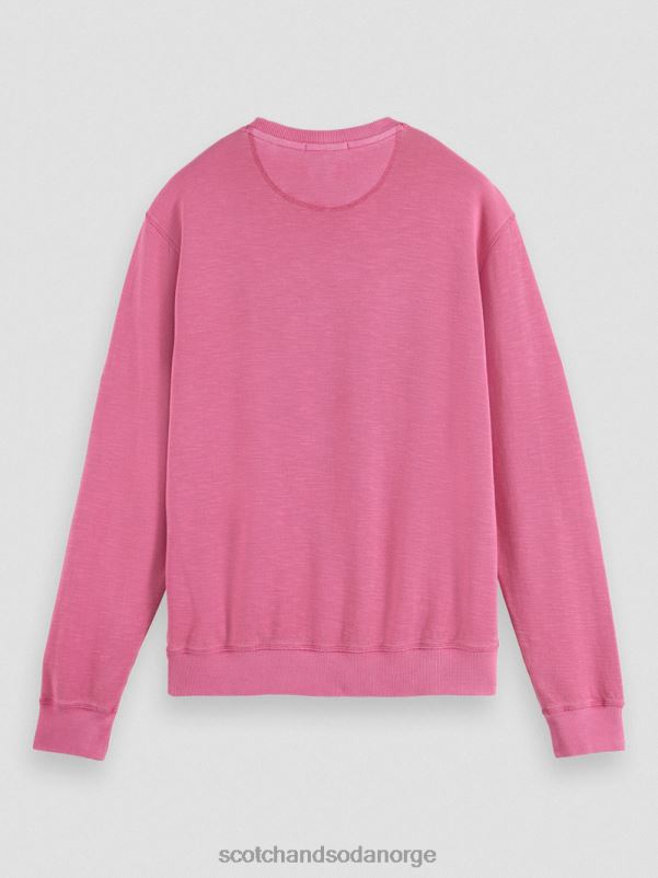 menn plaggfarget genser med rund hals cerise N40XD536 klær Scotch & Soda
