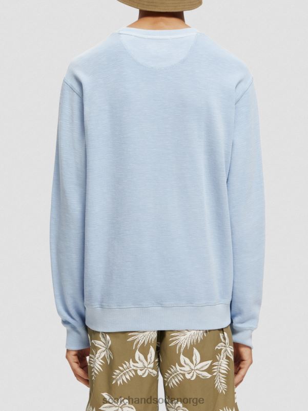 menn plaggfarget genser med rund hals havblått N40XD538 klær Scotch & Soda