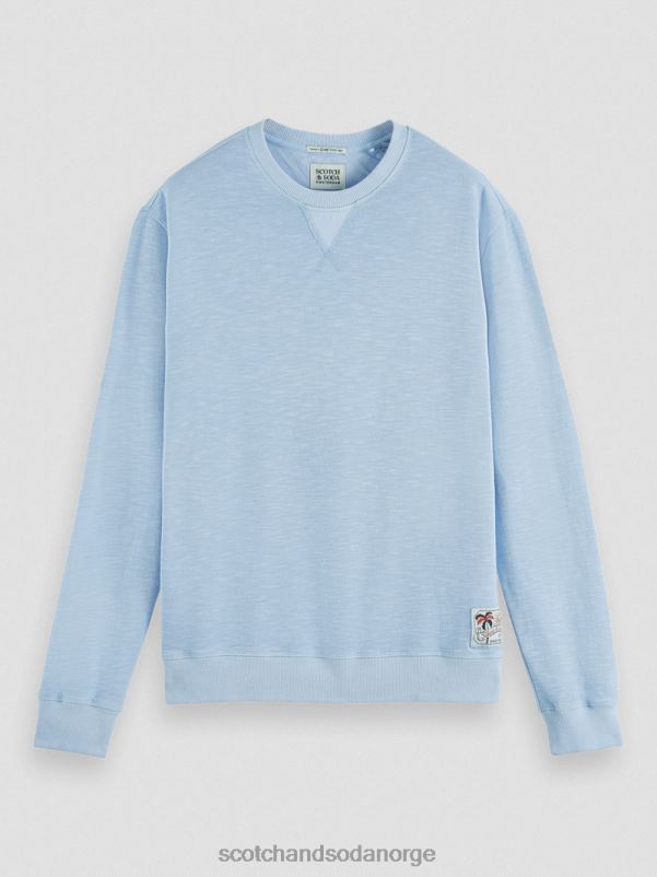 menn plaggfarget genser med rund hals havblått N40XD538 klær Scotch & Soda