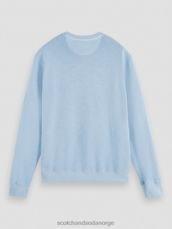menn plaggfarget genser med rund hals havblått N40XD538 klær Scotch & Soda