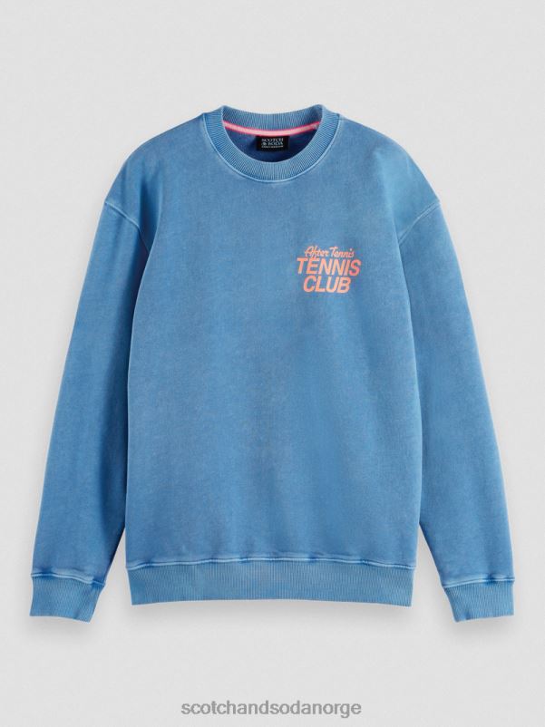 menn plaggfarget genser med rund hals riviera blå N40XD556 klær Scotch & Soda