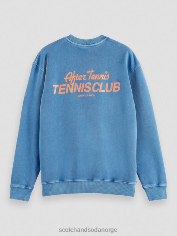 menn plaggfarget genser med rund hals riviera blå N40XD556 klær Scotch & Soda