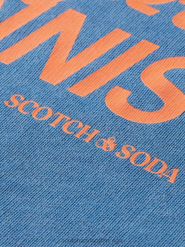 menn plaggfarget genser med rund hals riviera blå N40XD556 klær Scotch & Soda