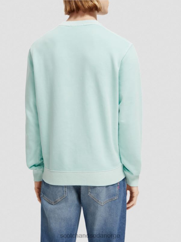 menn regulær passform plaggfarget grafisk genser med rund hals bukt N40XD540 klær Scotch & Soda