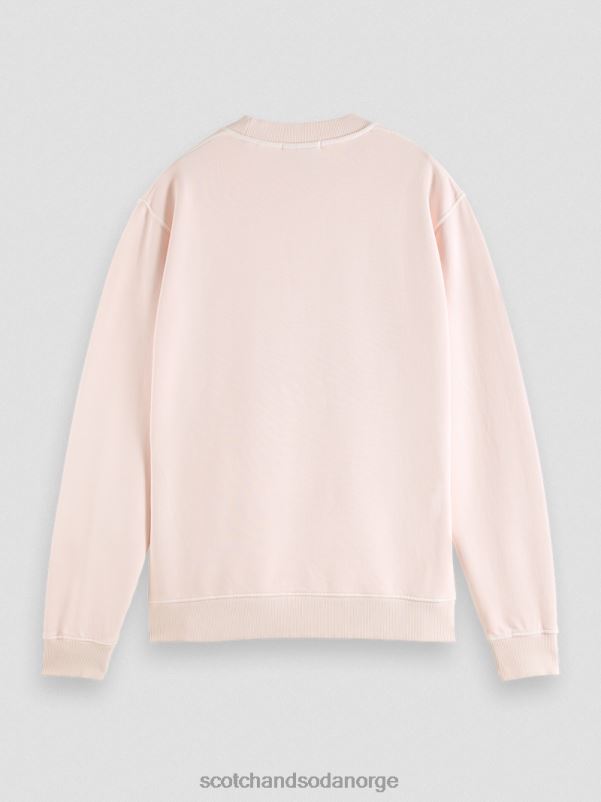 menn regulær passform plaggfarget grafisk genser med rund hals rose N40XD541 klær Scotch & Soda