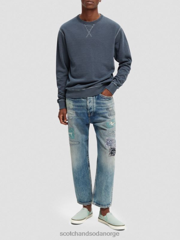 menn strukturert plaggfarget genser natt N40XD517 klær Scotch & Soda