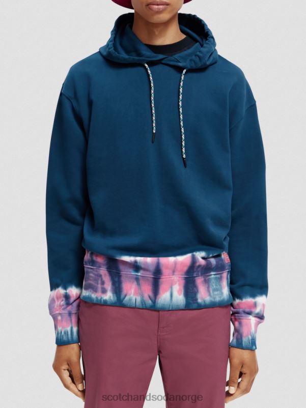 menn tie-dye hettegenser i økologisk bomull kombo a N40XD549 klær Scotch & Soda