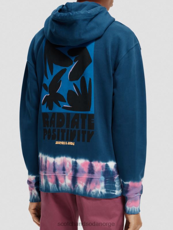 menn tie-dye hettegenser i økologisk bomull kombo a N40XD549 klær Scotch & Soda