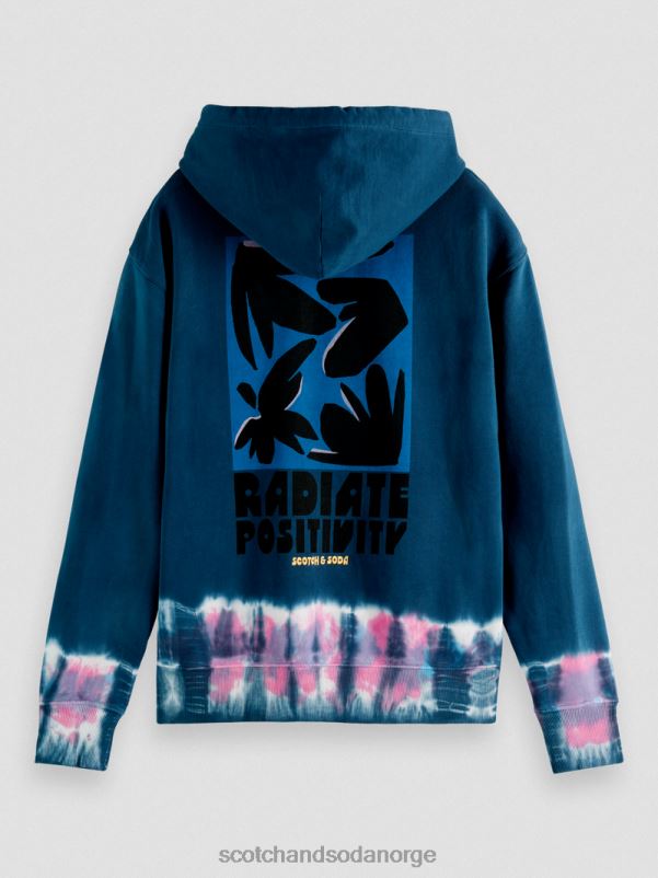 menn tie-dye hettegenser i økologisk bomull kombo a N40XD549 klær Scotch & Soda